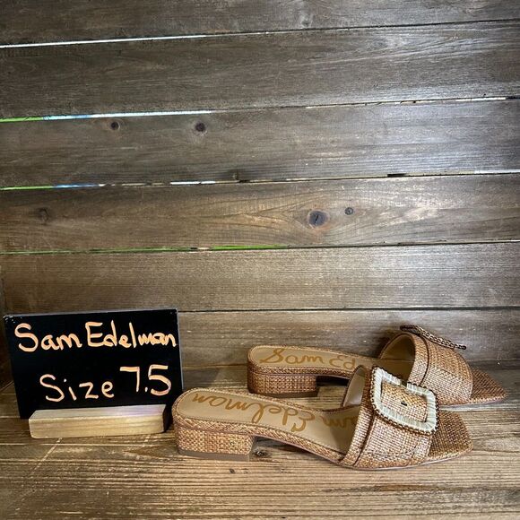 Sam Edelman Shoes - New NIB Womens Sam‎ Edelman Deacon Woven Buckle Brown Slides Sandals Size 7.5 M